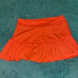 super bright orange skirt with spandex